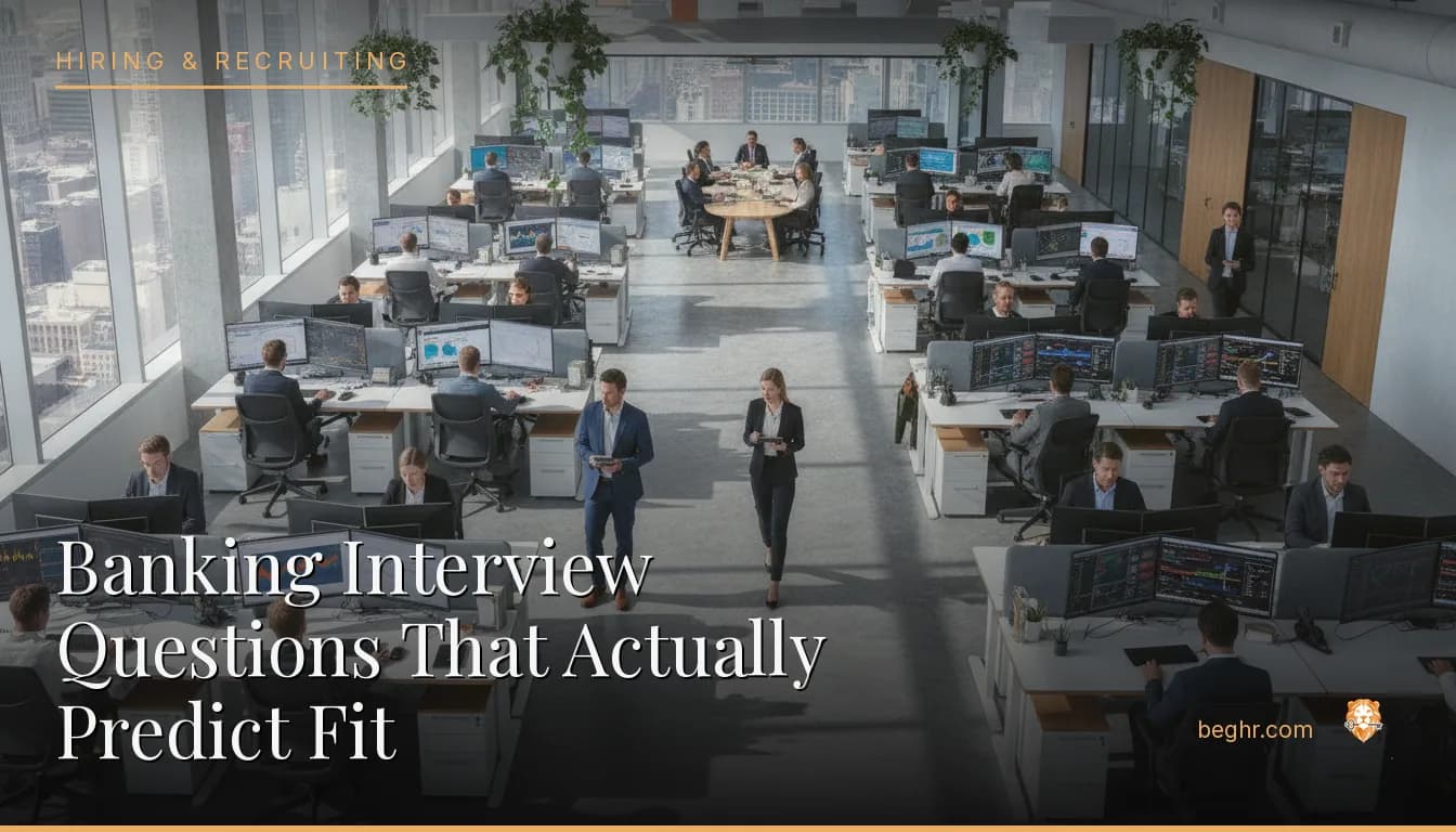 A modern bank or finance office with professionals at desks