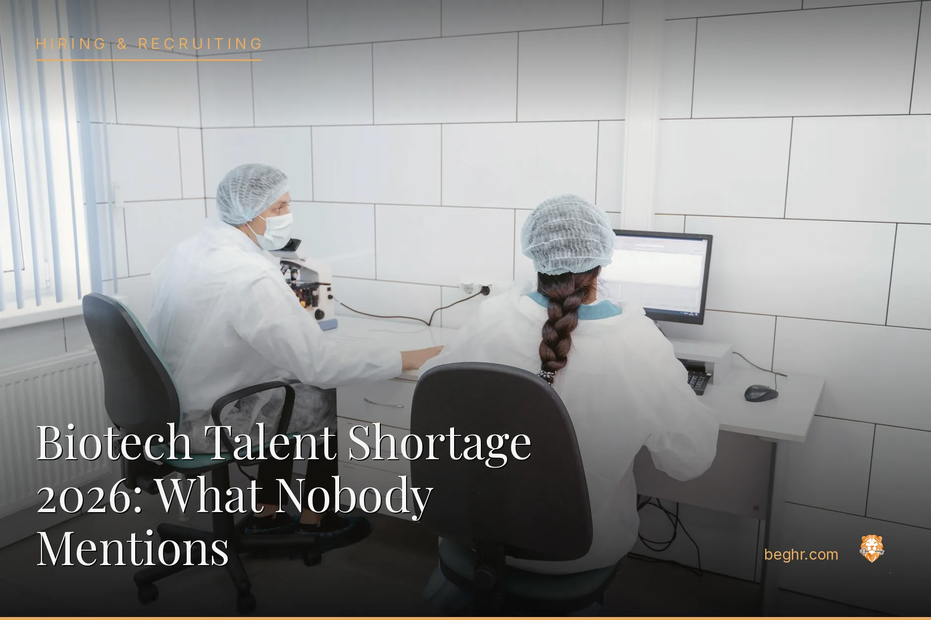 Scientists working in a modern biotech laboratory