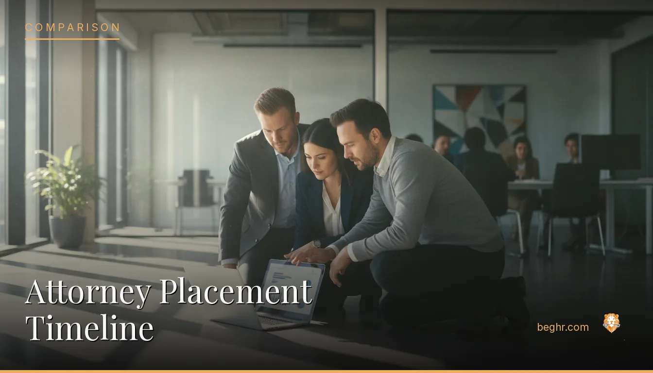 Business professionals comparing options on a laptop in a modern office