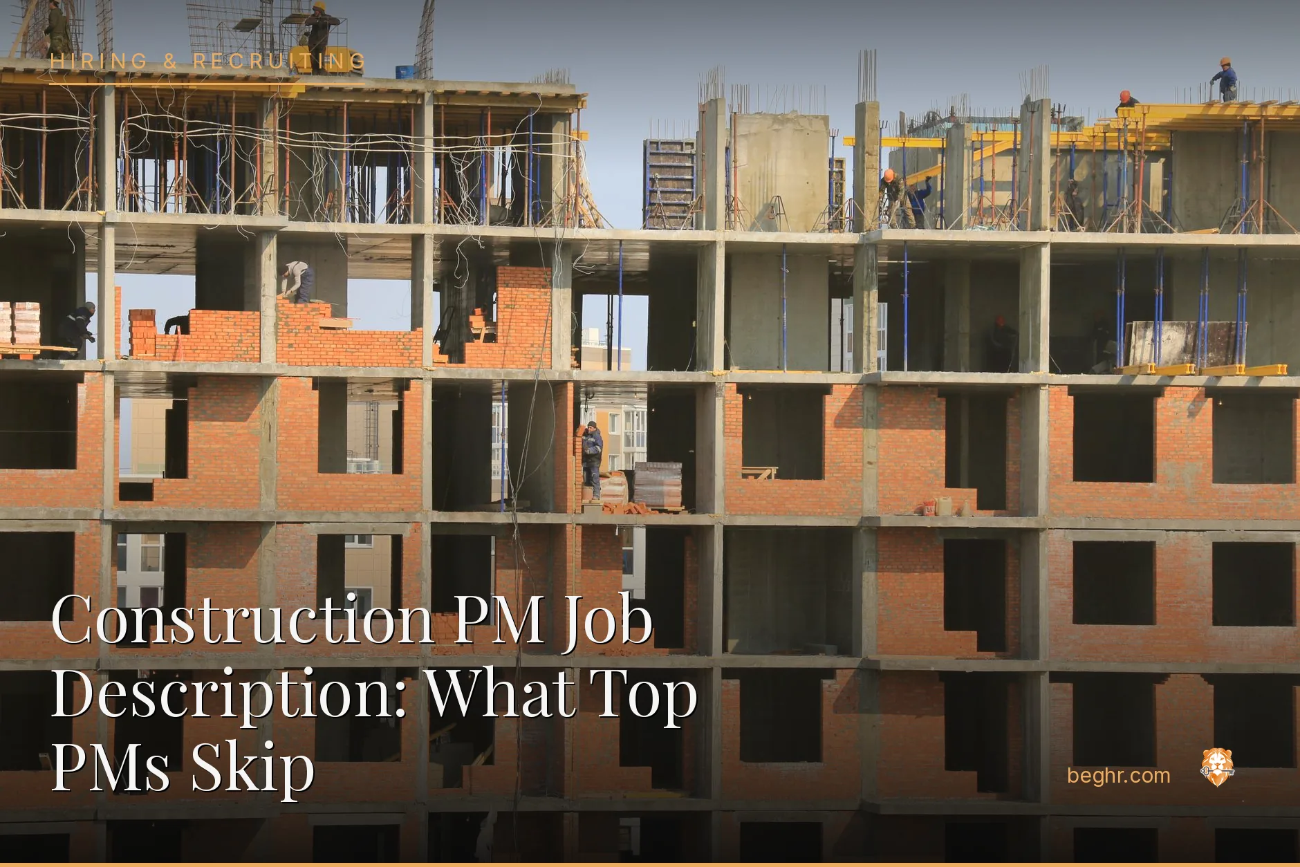 A real construction site, workers in hard hats and hi-vis vests reviewing plans