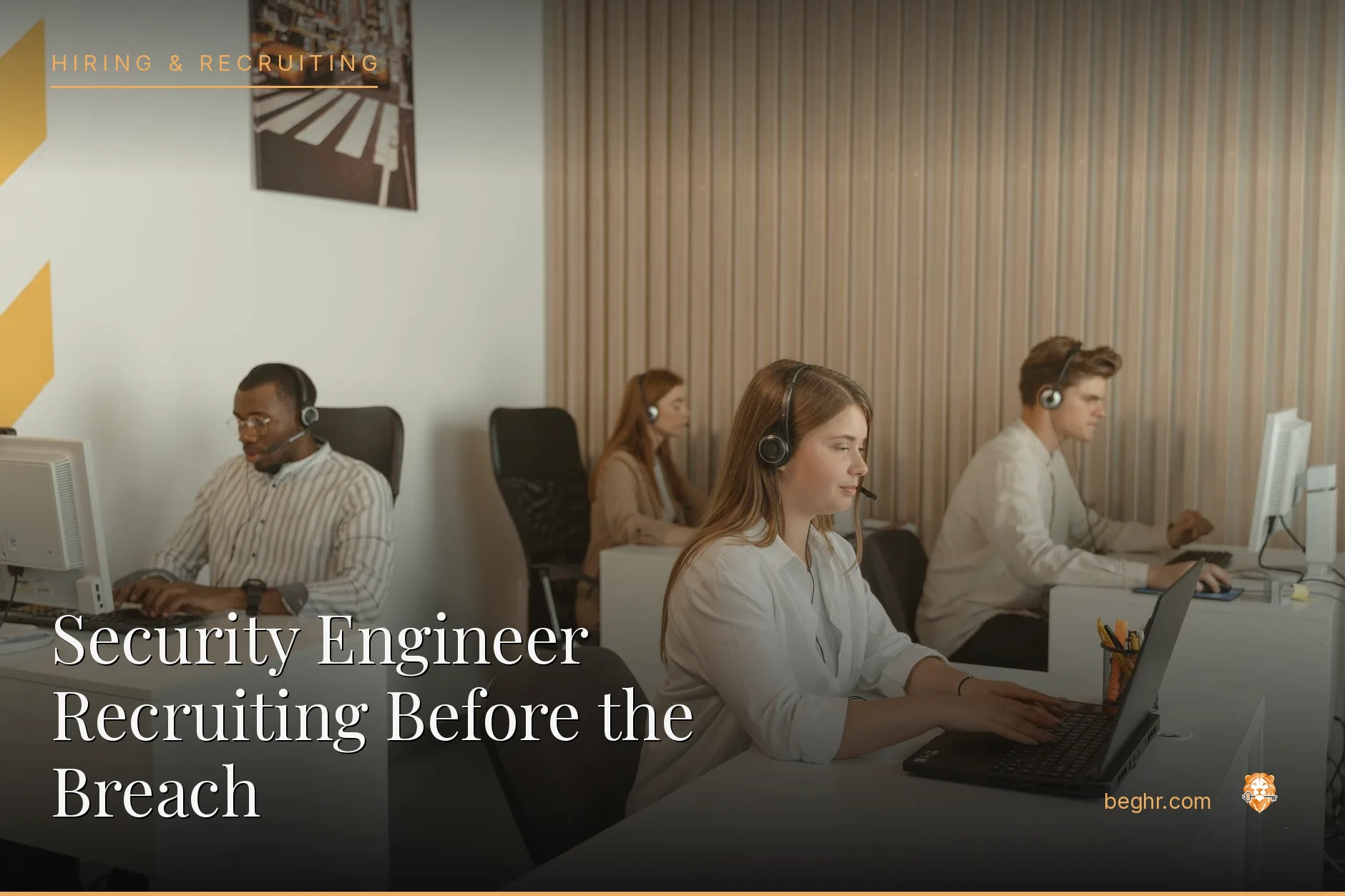 A security operations center with analysts at multi-screen desks