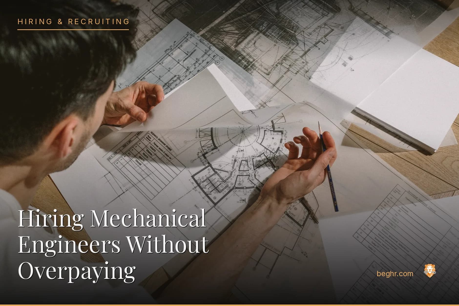 Engineers reviewing technical drawings in a modern office