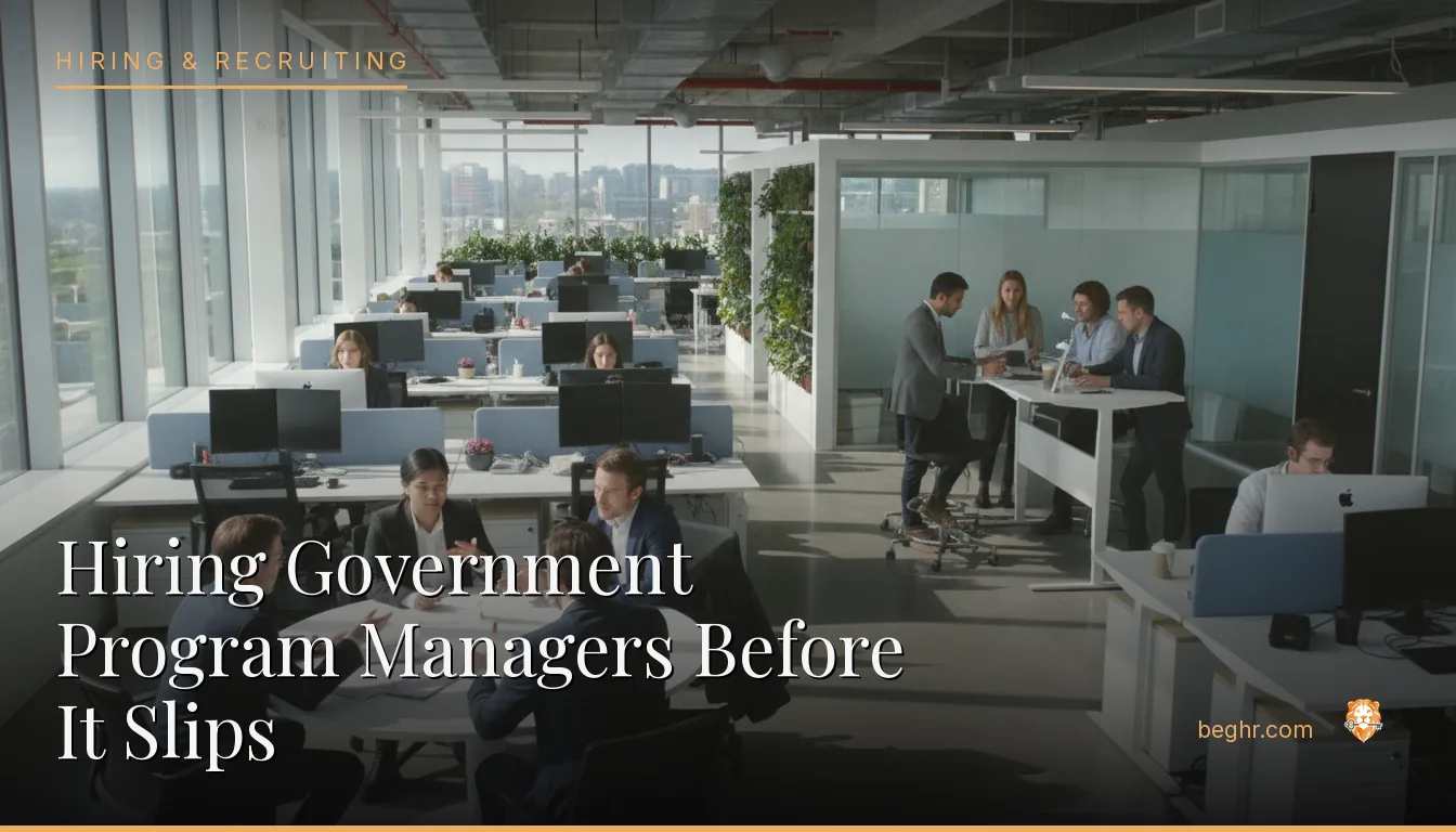 Professional staff working in a modern public-sector office