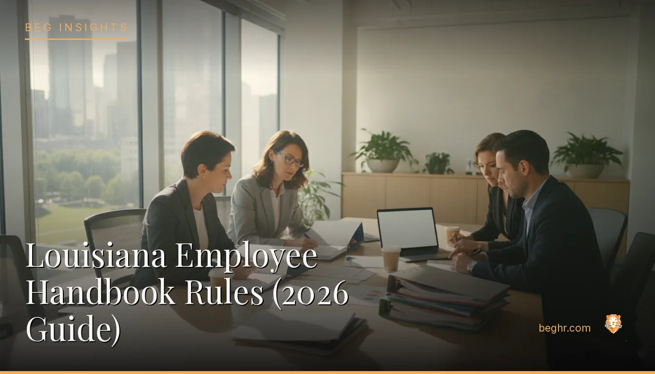 An HR team reviewing employee documents in a bright modern office
