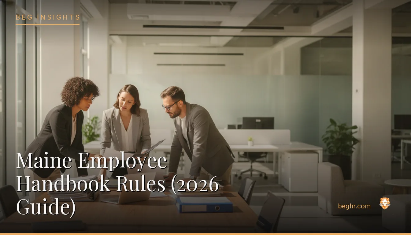 An HR team reviewing employee documents in a bright modern office