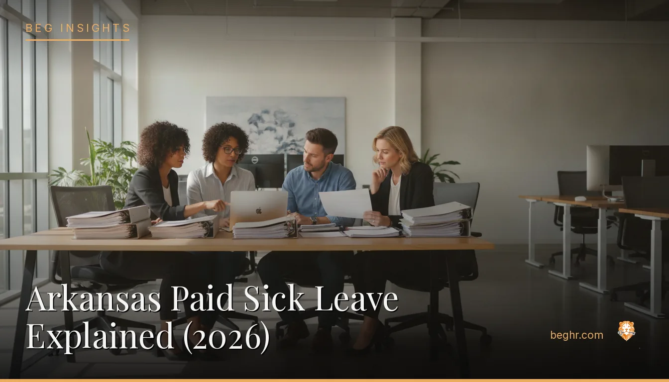 An HR team reviewing employee documents in a bright modern office