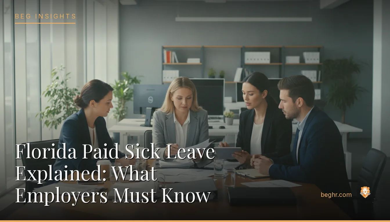 An HR team reviewing employee documents in a bright modern office