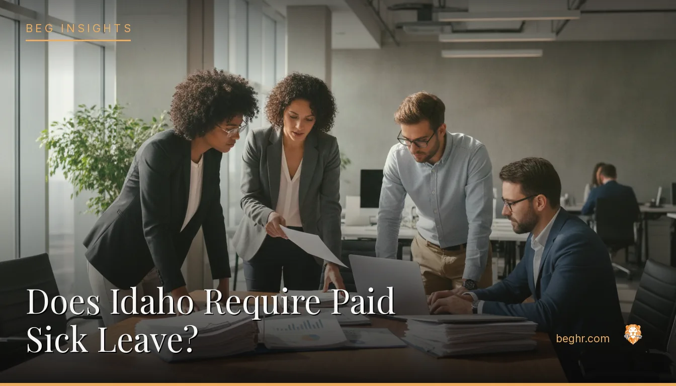 An HR team reviewing employee documents in a bright modern office