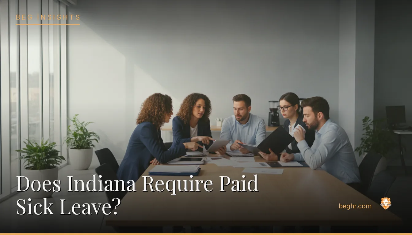 An HR team reviewing employee documents in a bright modern office
