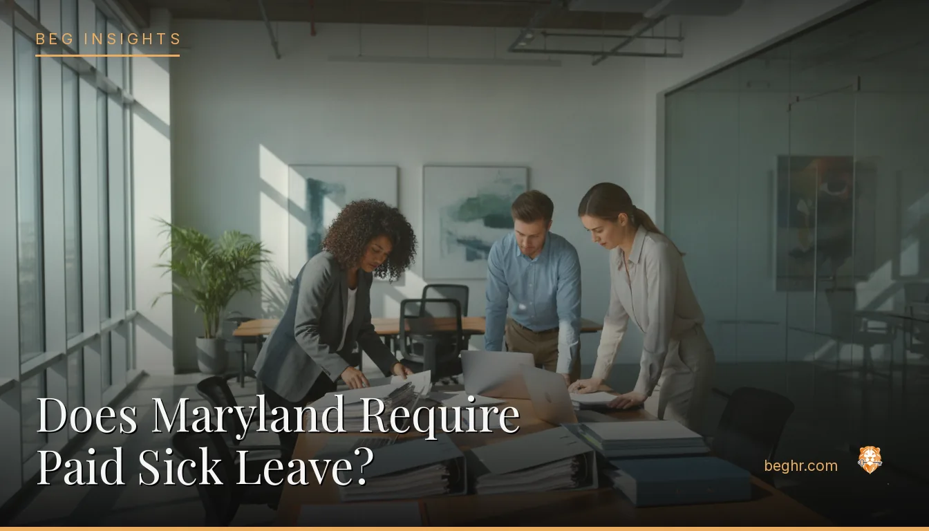 An HR team reviewing employee documents in a bright modern office