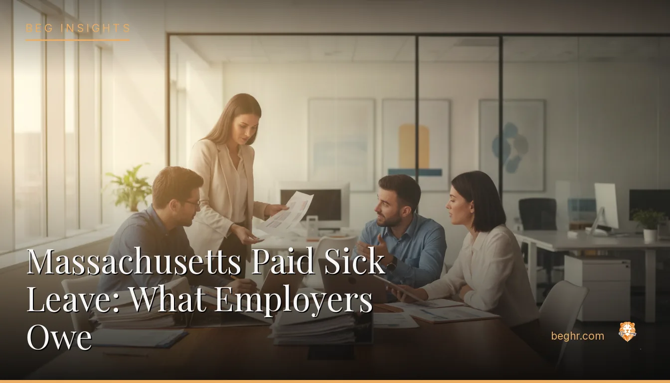 An HR team reviewing employee documents in a bright modern office