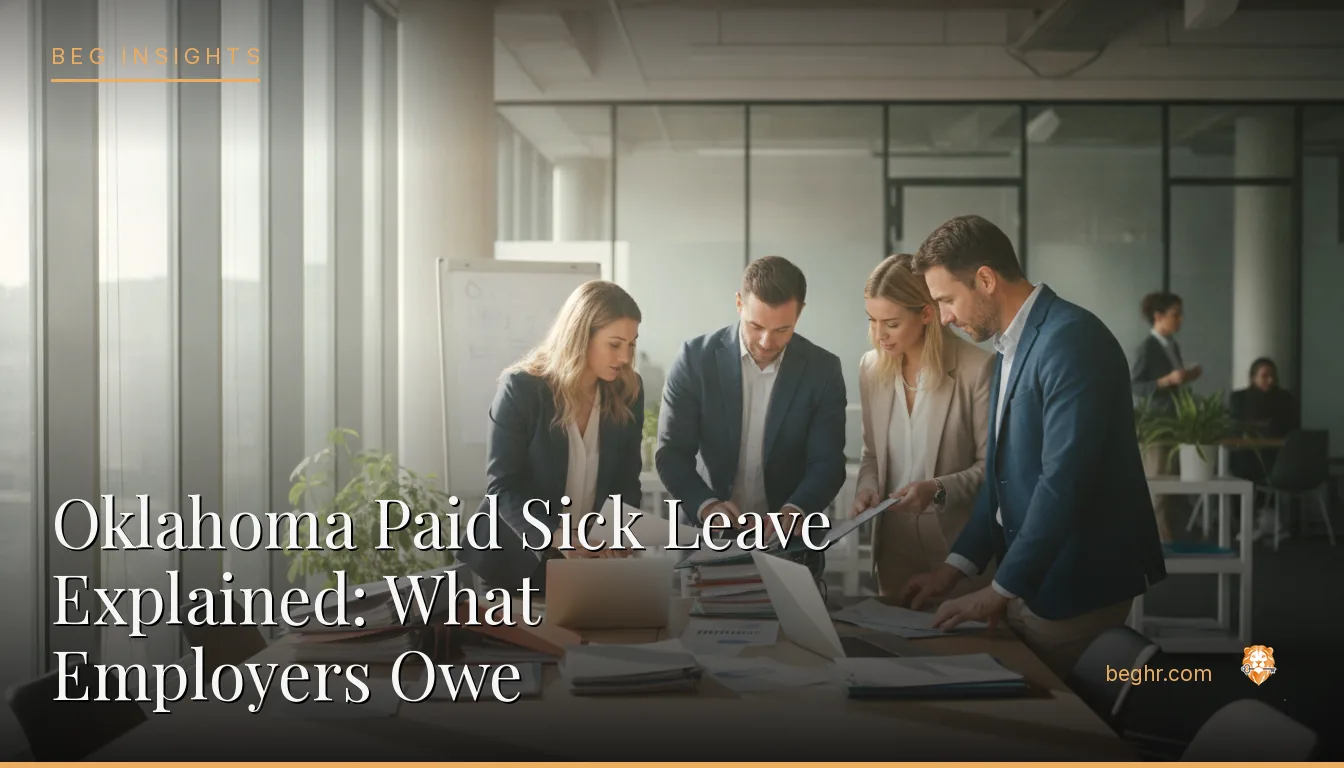 An HR team reviewing employee documents in a bright modern office