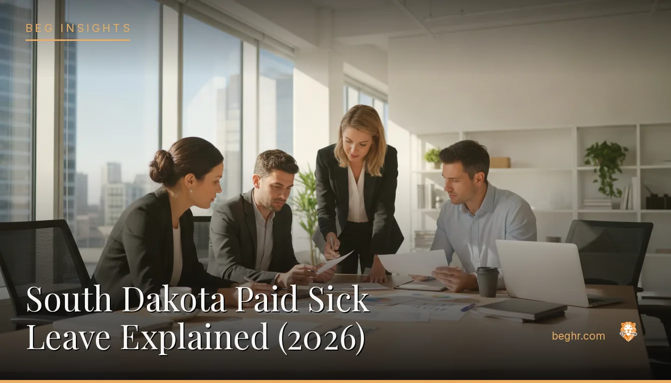 An HR team reviewing employee documents in a bright modern office