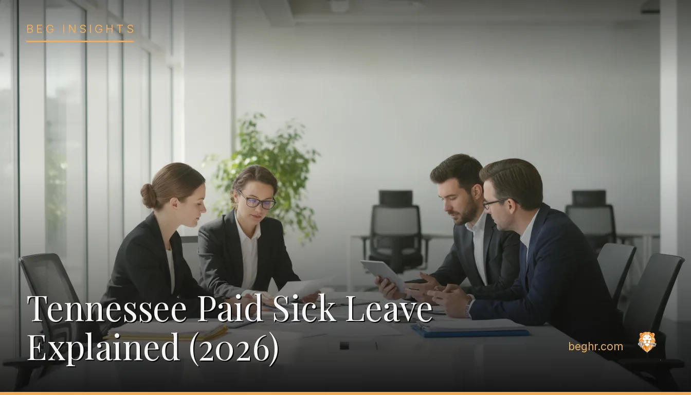 An HR team reviewing employee documents in a bright modern office