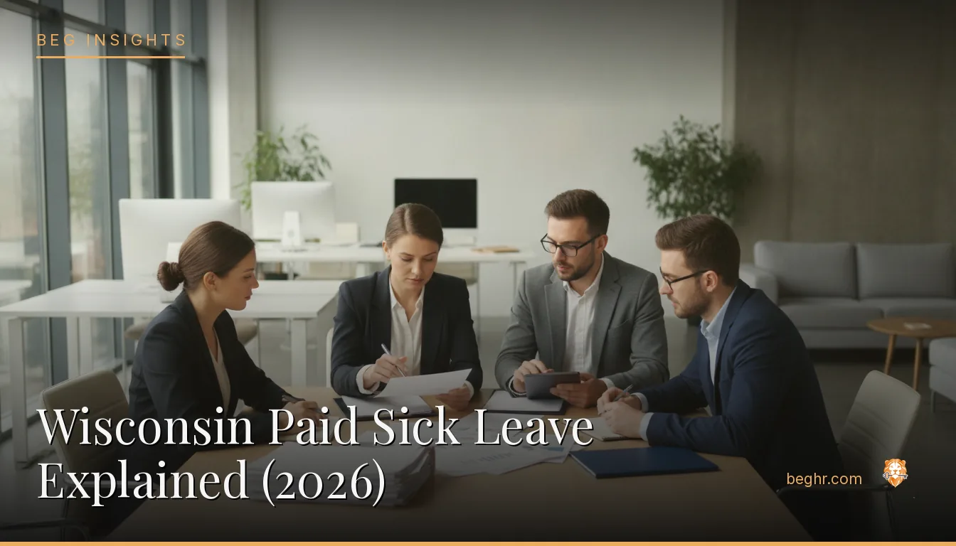 An HR team reviewing employee documents in a bright modern office