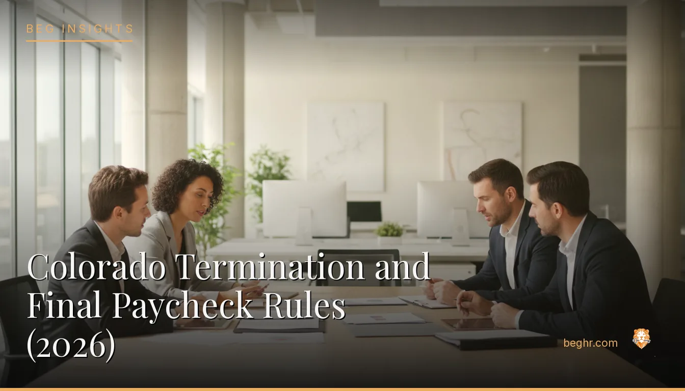 An HR team reviewing employee documents in a bright modern office