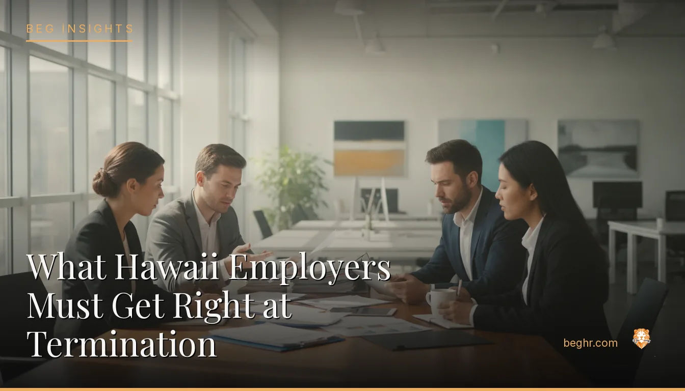 An HR team reviewing employee documents in a bright modern office