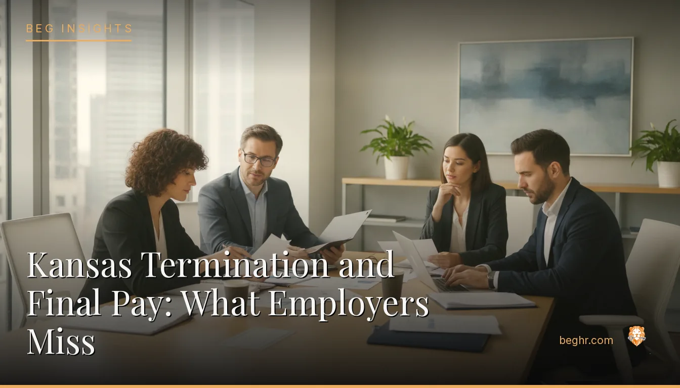 An HR team reviewing employee documents in a bright modern office