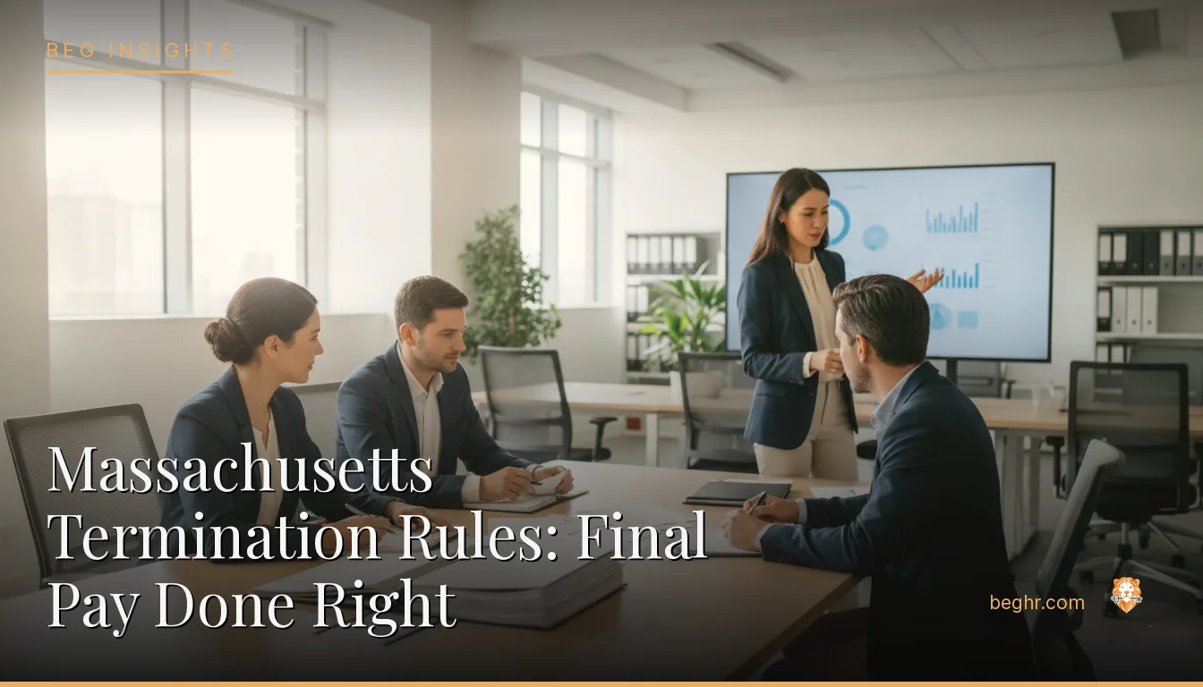 An HR team reviewing employee documents in a bright modern office