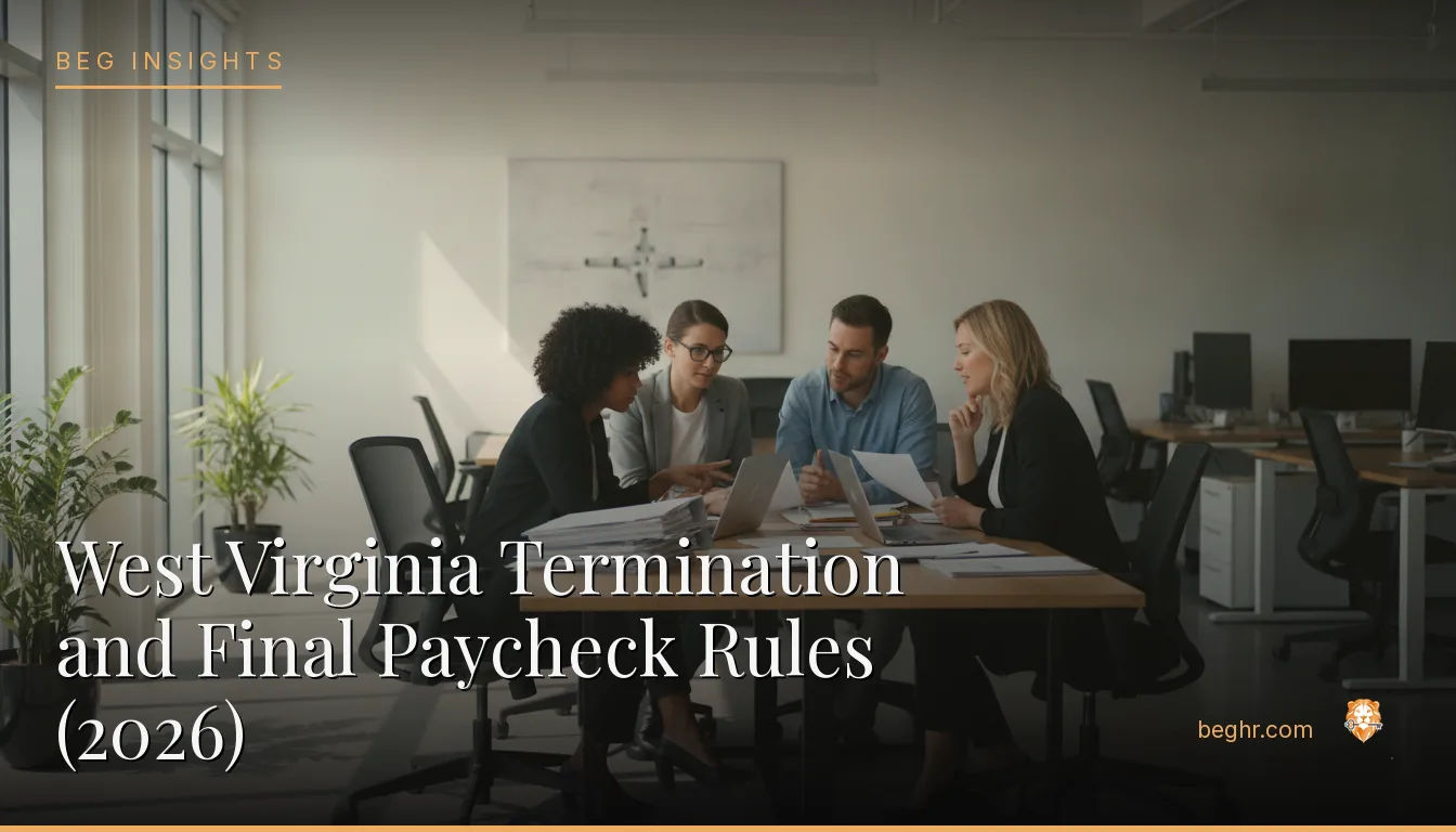 An HR team reviewing employee documents in a bright modern office