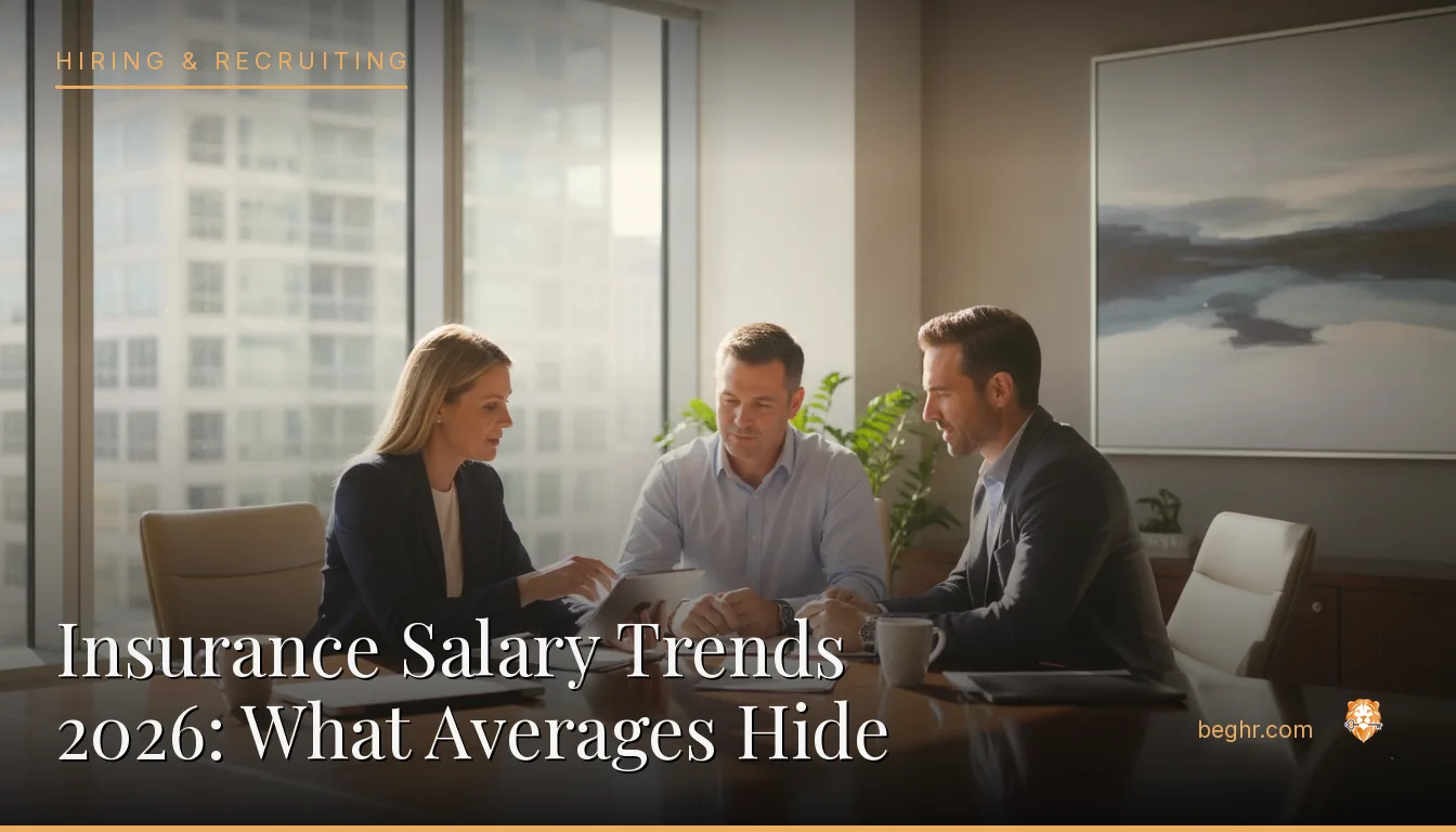Insurance professionals meeting with a client in a modern office