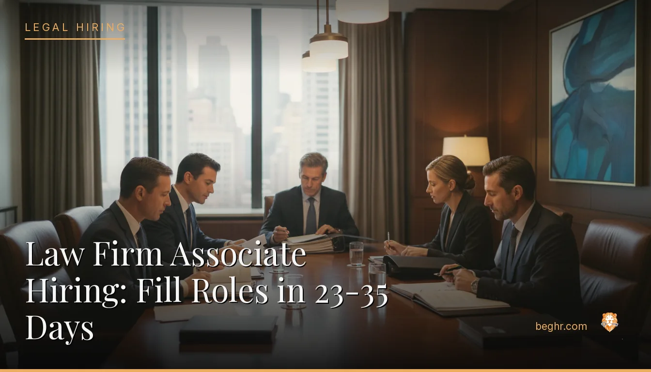A professional law office, attorneys reviewing documents at a conference table