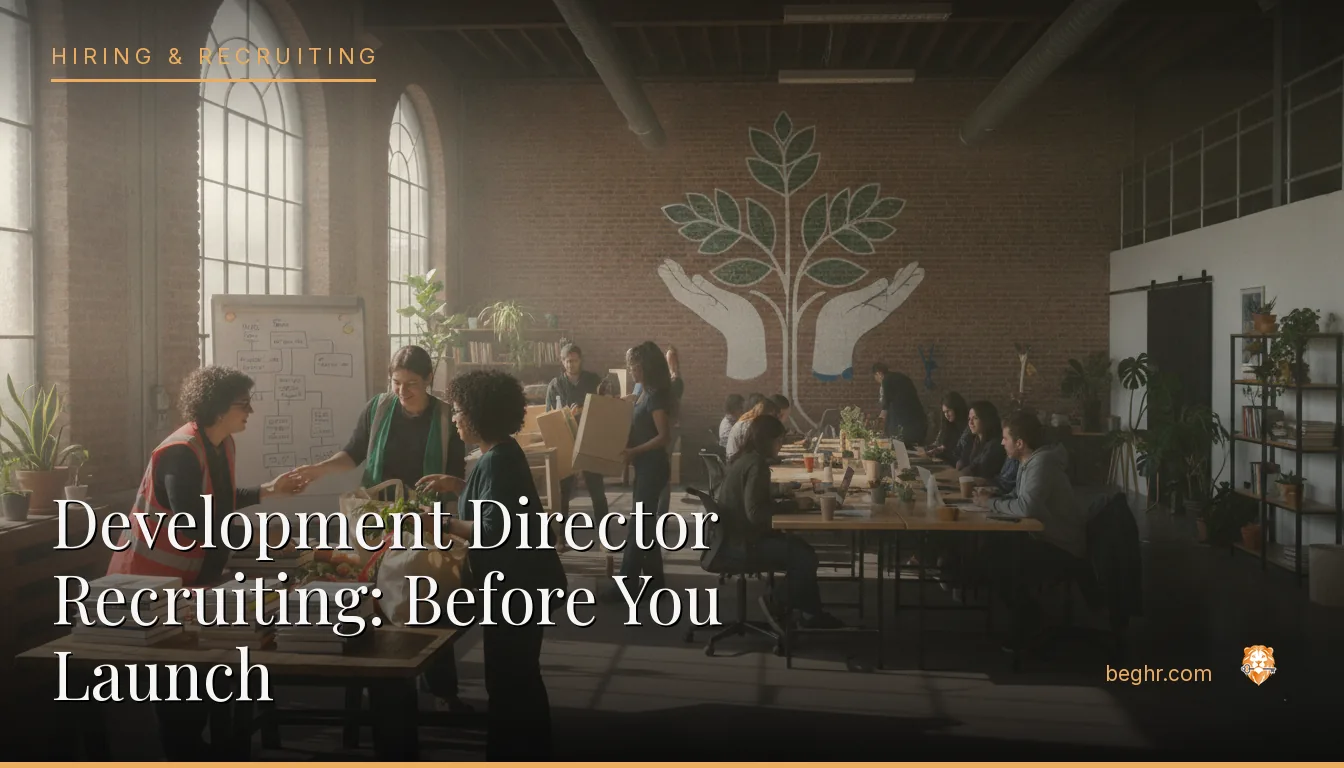 A nonprofit team and volunteers collaborating in a community space