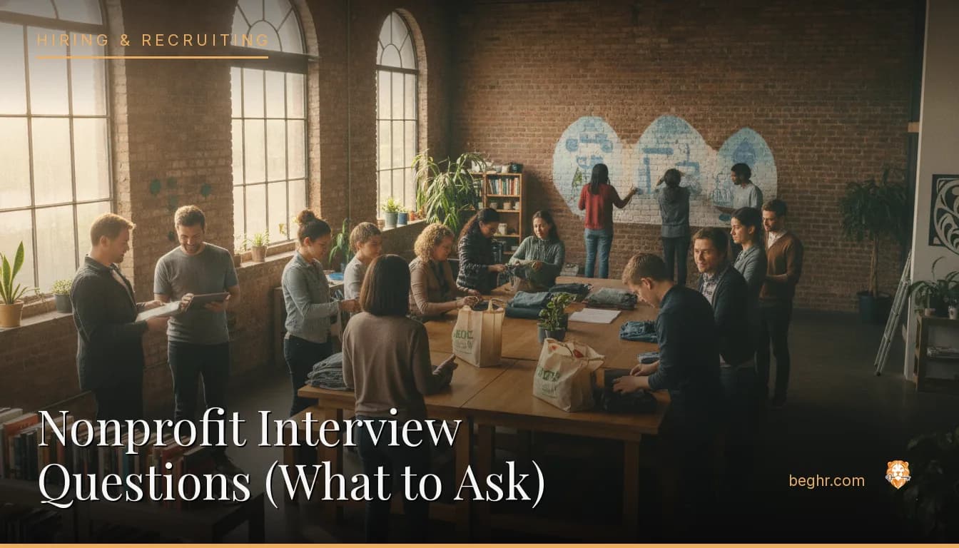 A nonprofit team and volunteers collaborating in a community space