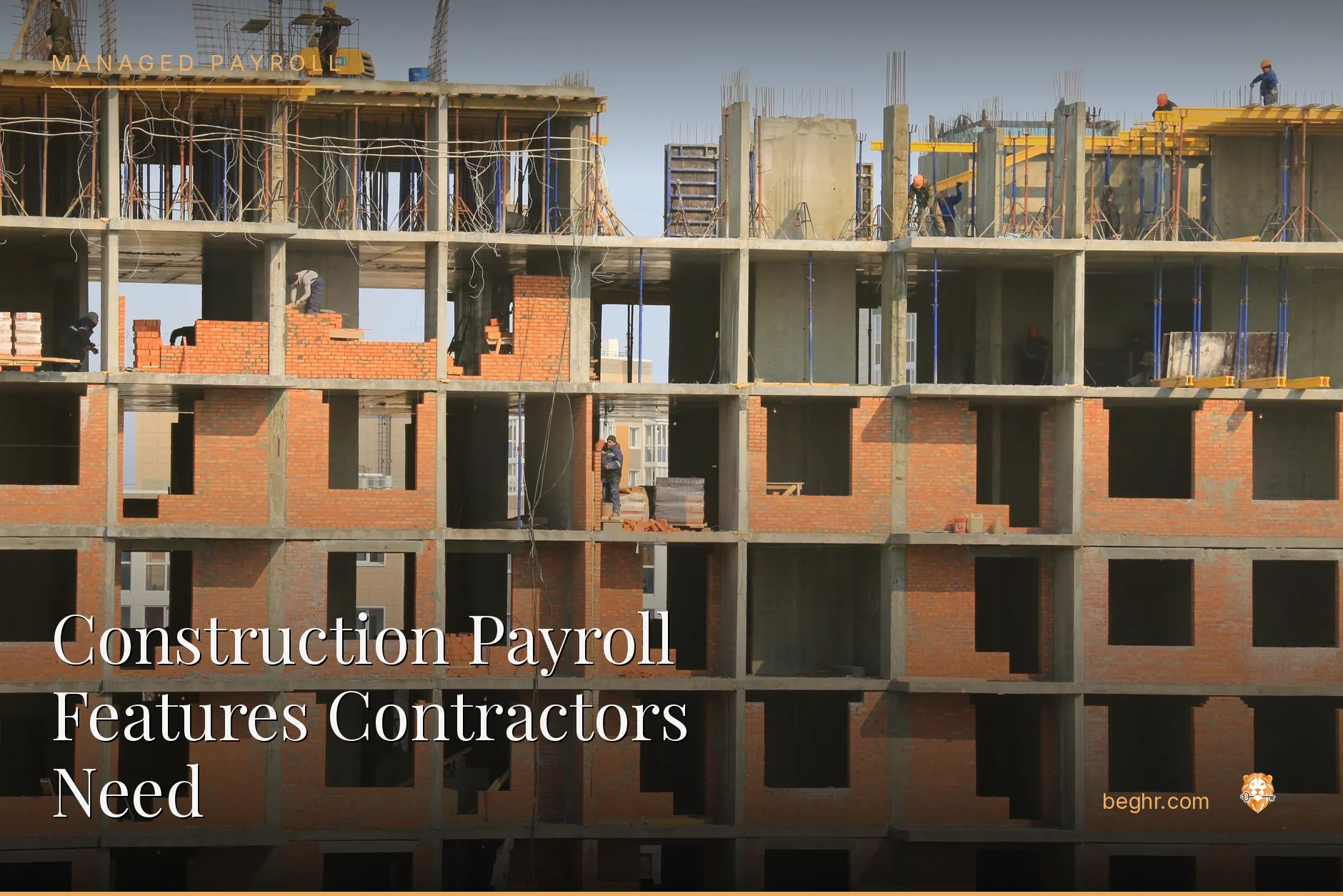 A real construction site, workers in hard hats and hi-vis vests reviewing plans