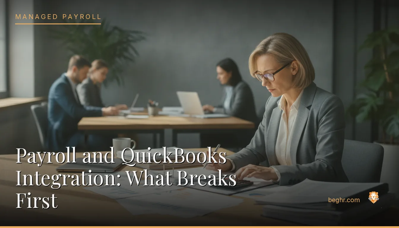 An accountant reviewing spreadsheets and documents at a desk