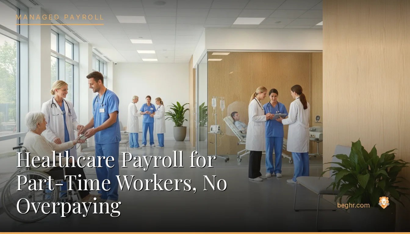 A modern medical clinic with doctors and nurses caring for patients