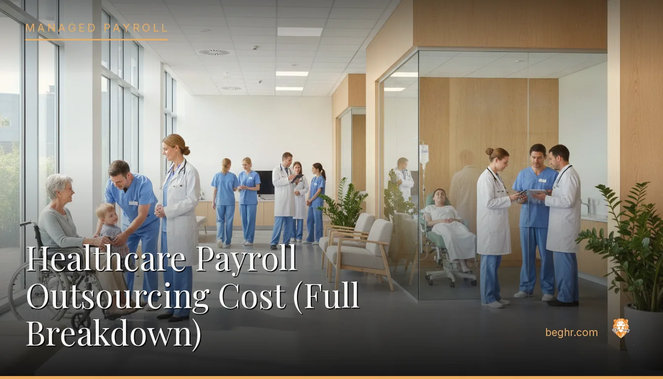 A modern medical clinic with doctors and nurses caring for patients