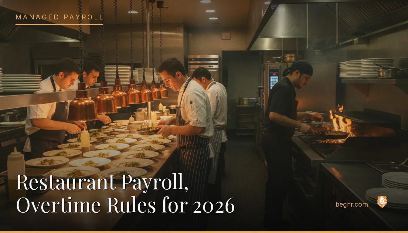 A busy modern restaurant kitchen with chefs and staff working the line