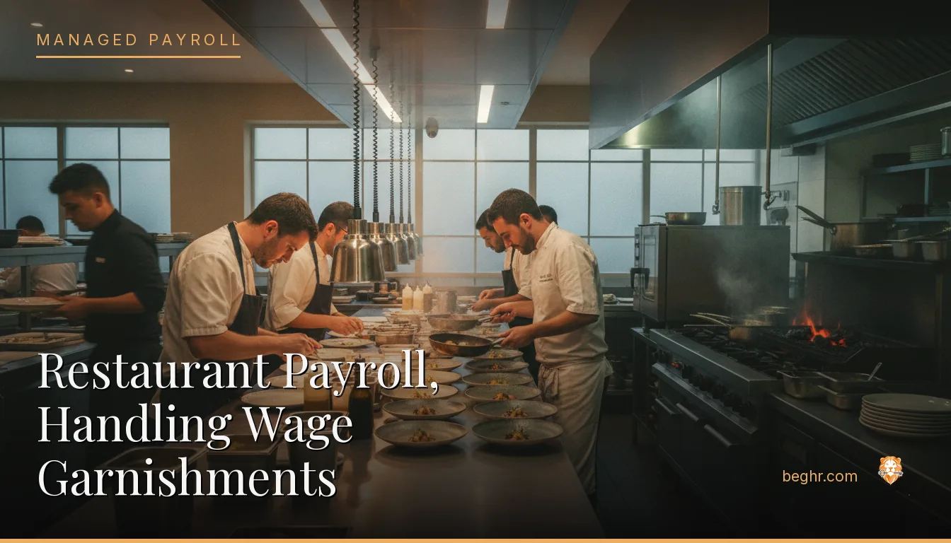 A busy modern restaurant kitchen with chefs and staff working the line