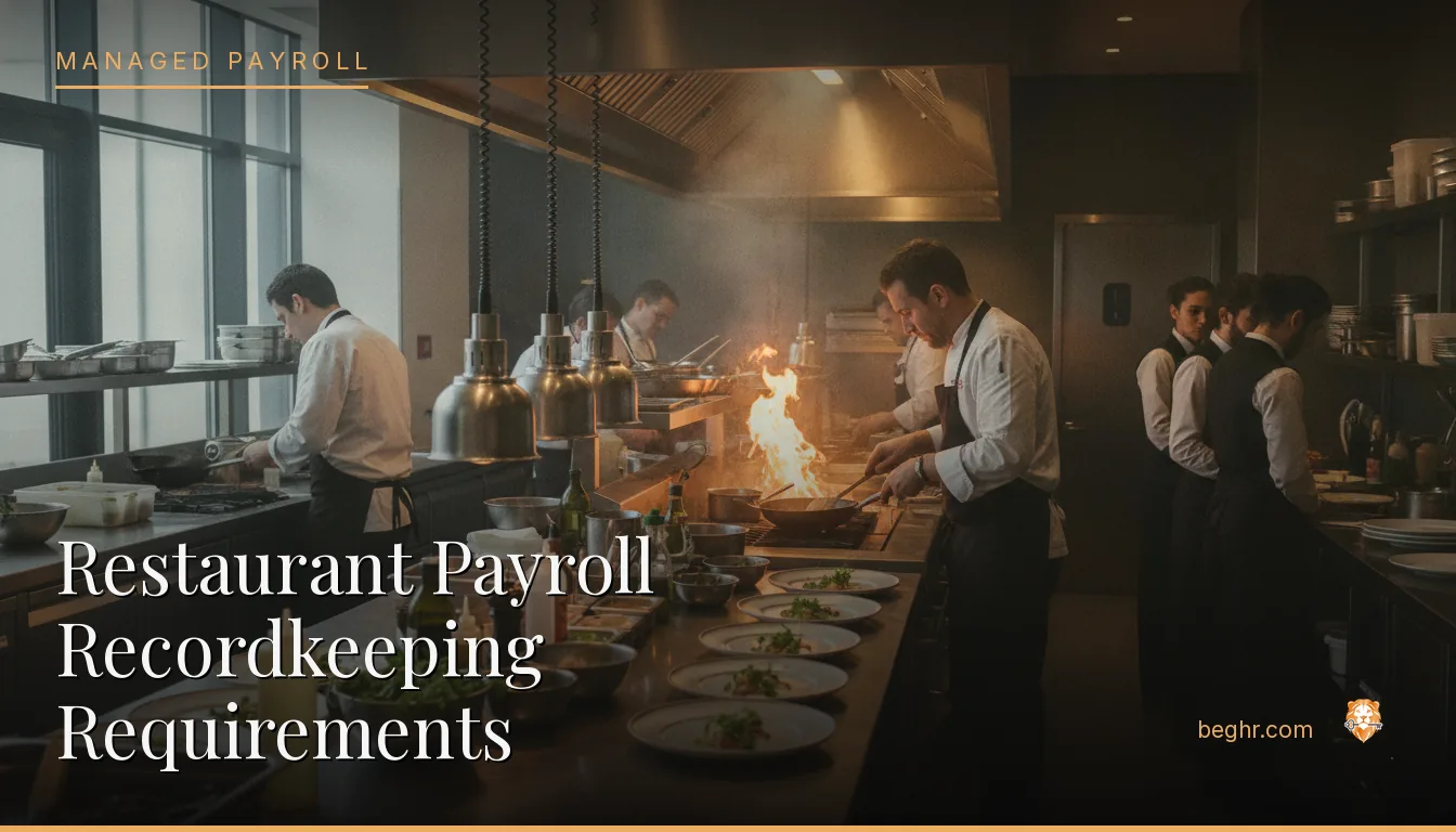 A busy modern restaurant kitchen with chefs and staff working the line