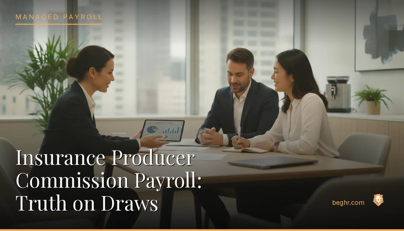 Insurance professionals meeting with a client in a modern office