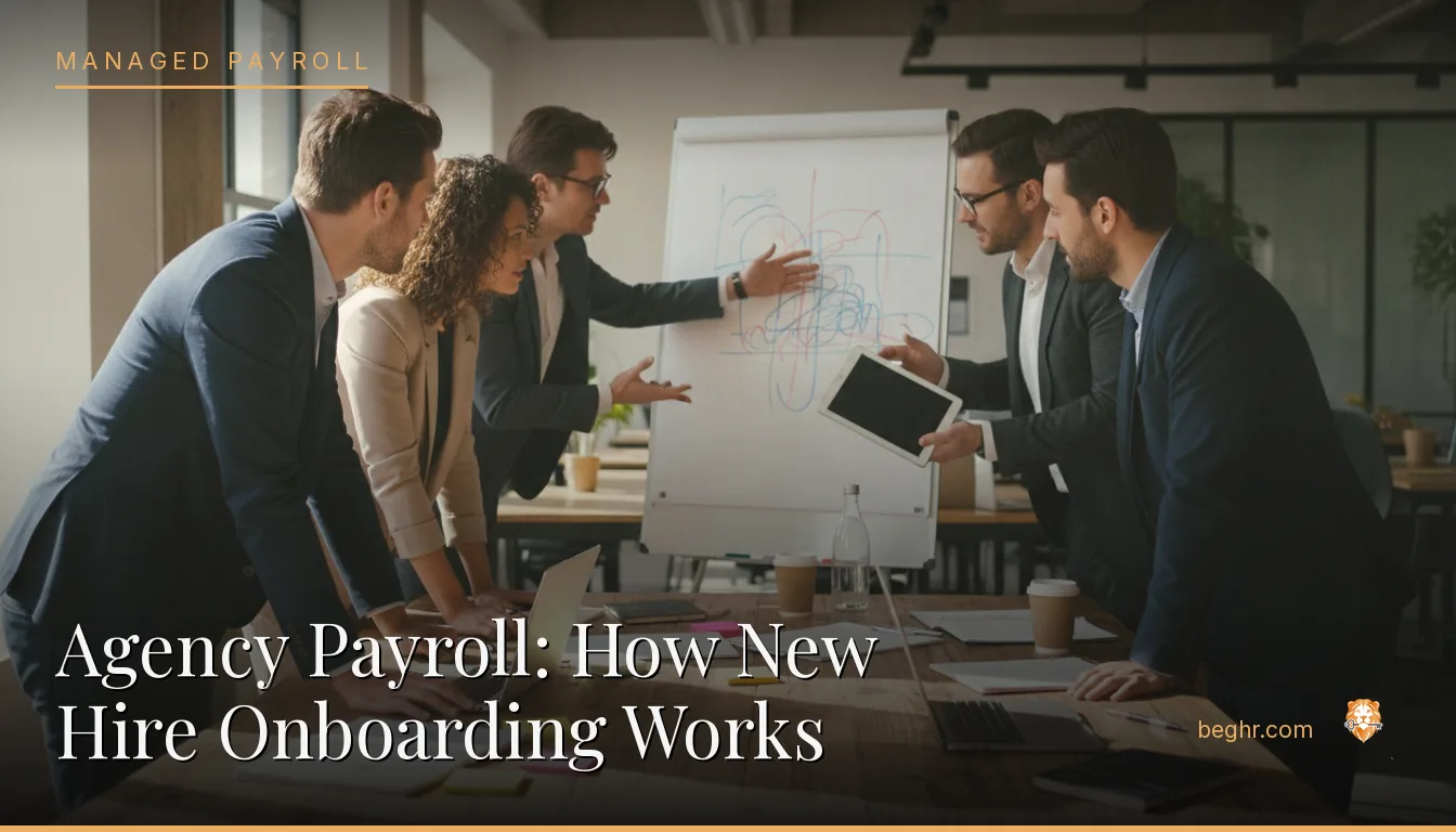 A creative marketing team collaborating around a table
