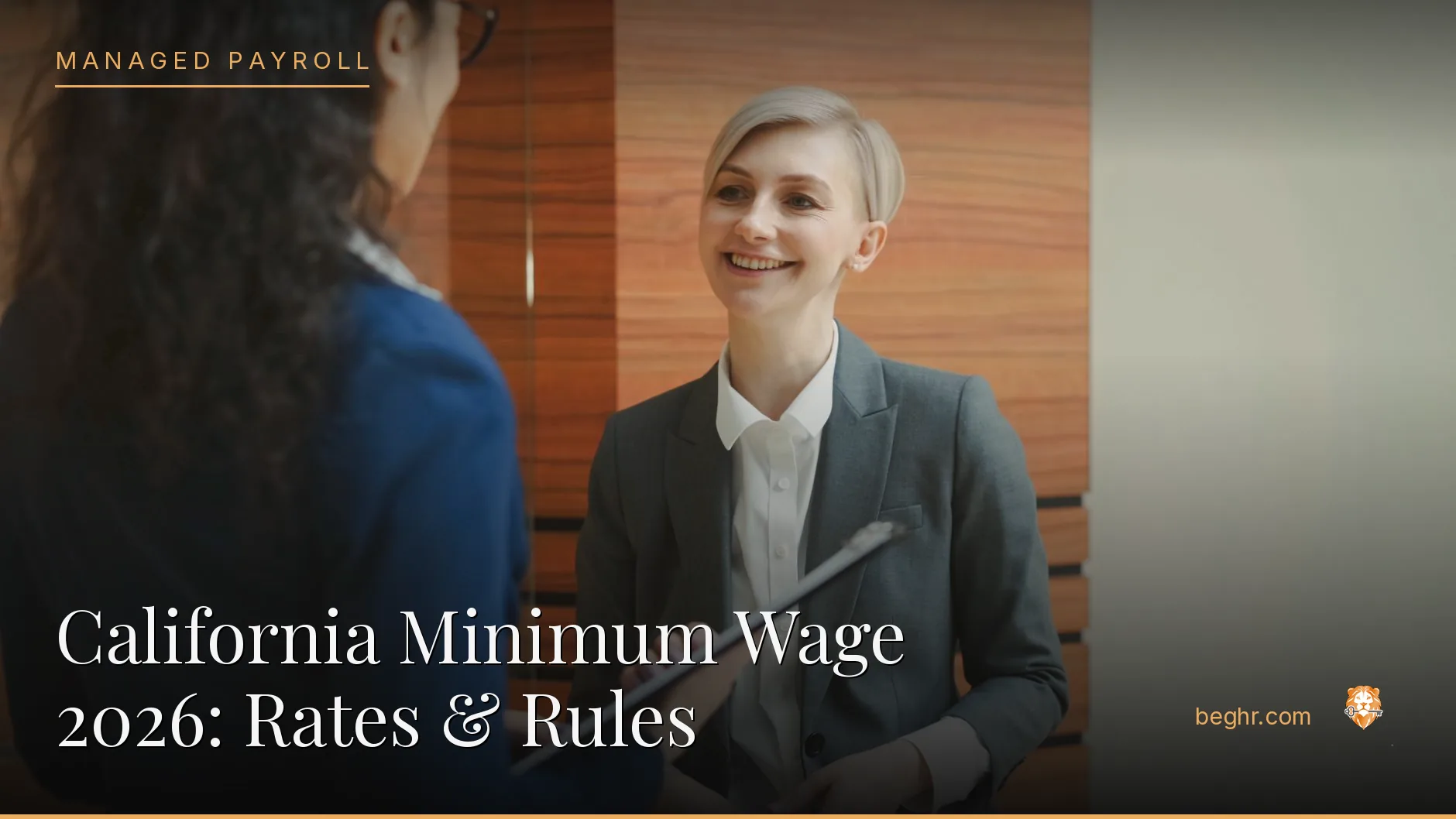 Business professionals reviewing payroll and HR documents in a bright modern office
