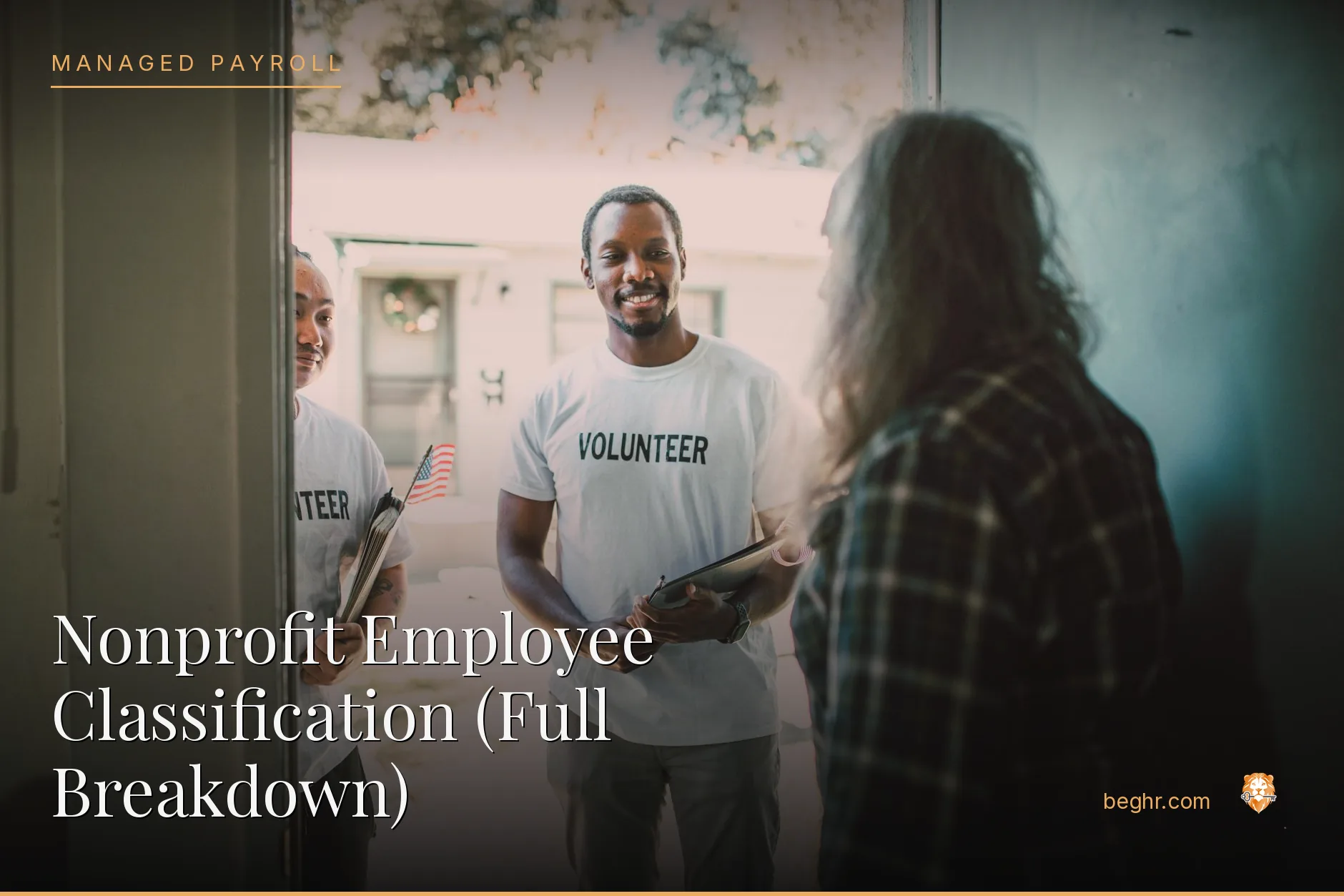 A nonprofit team and volunteers collaborating in a community space