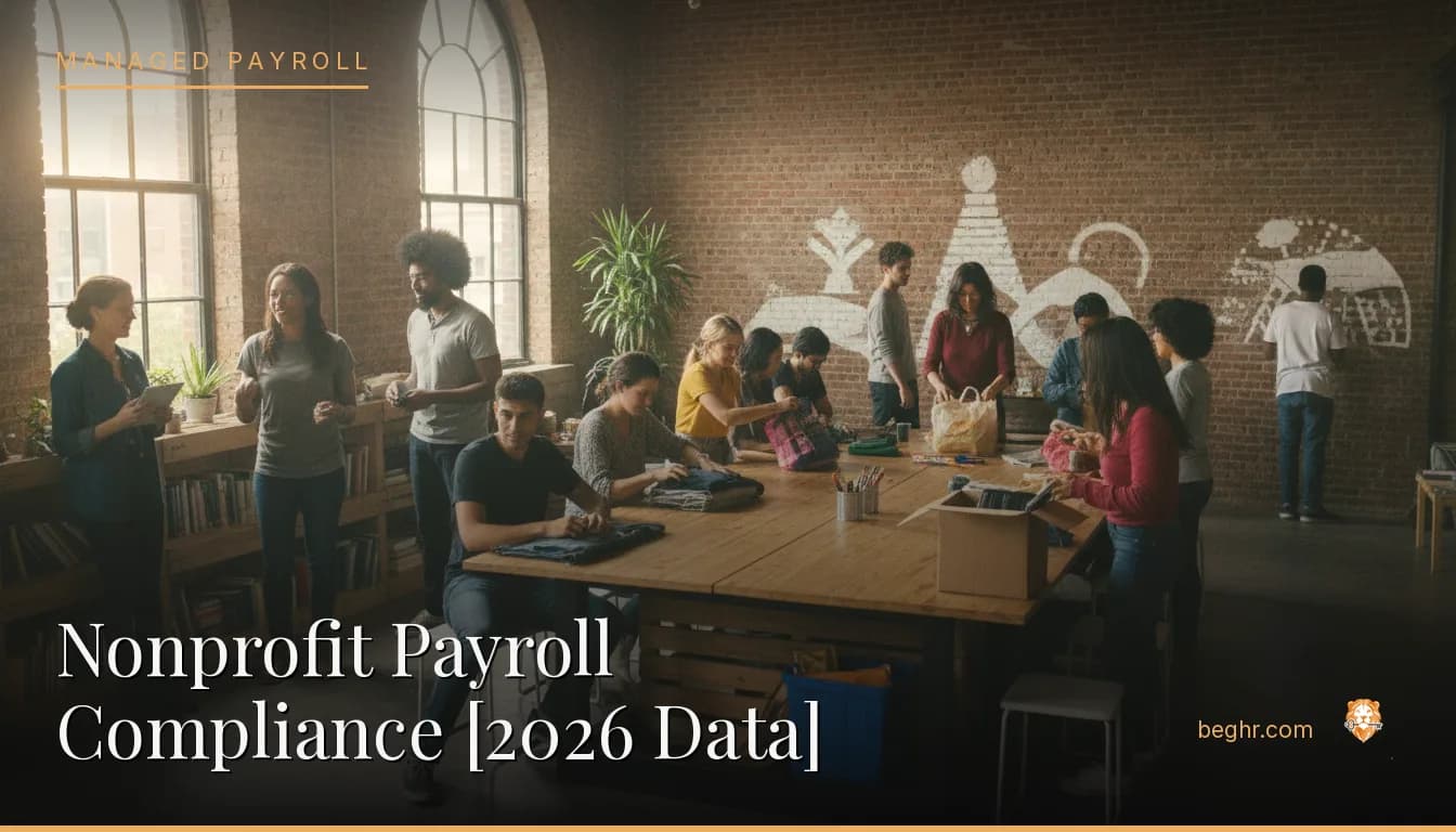 A nonprofit team and volunteers collaborating in a community space
