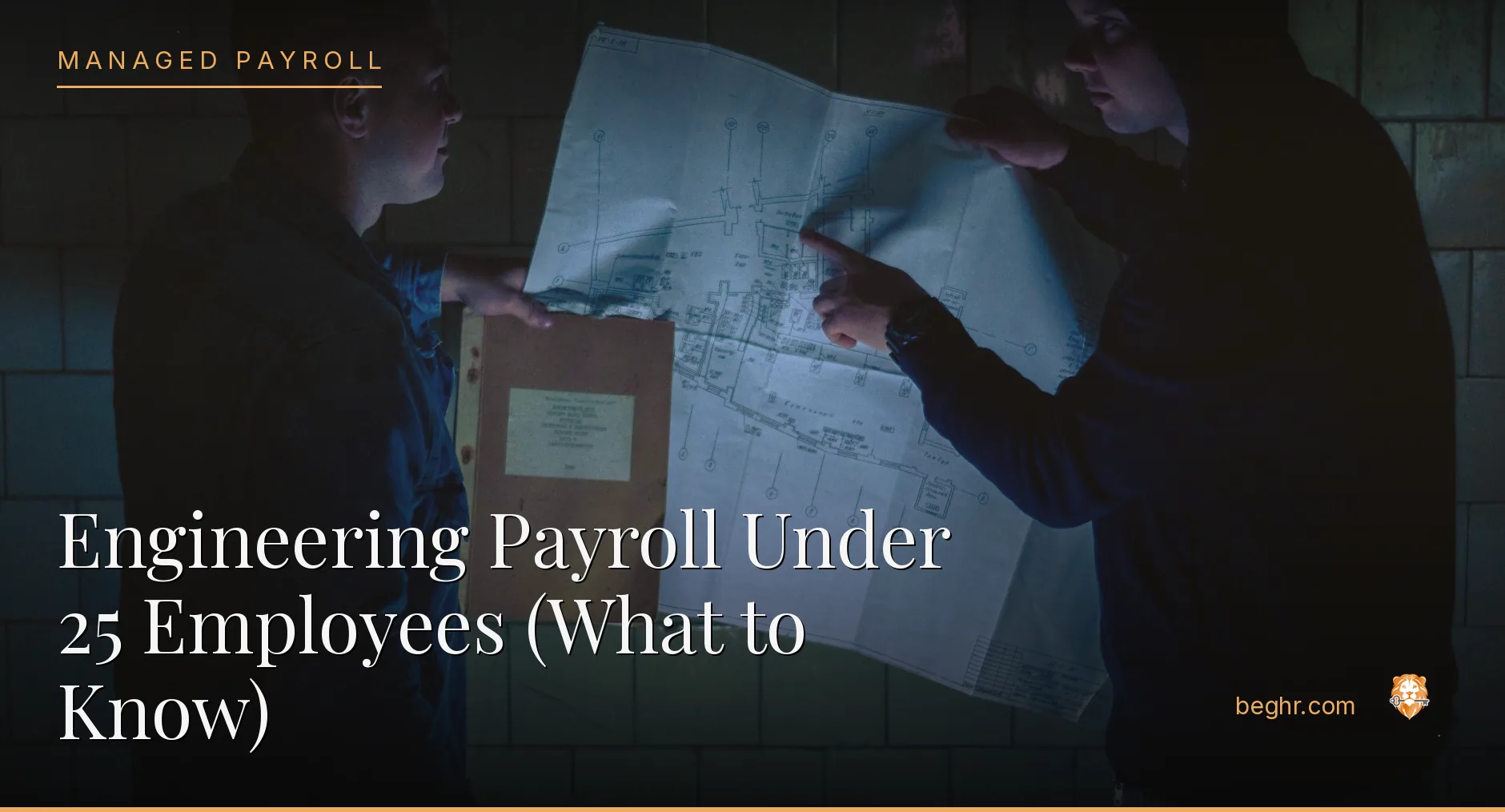 Engineers reviewing technical drawings in a modern office