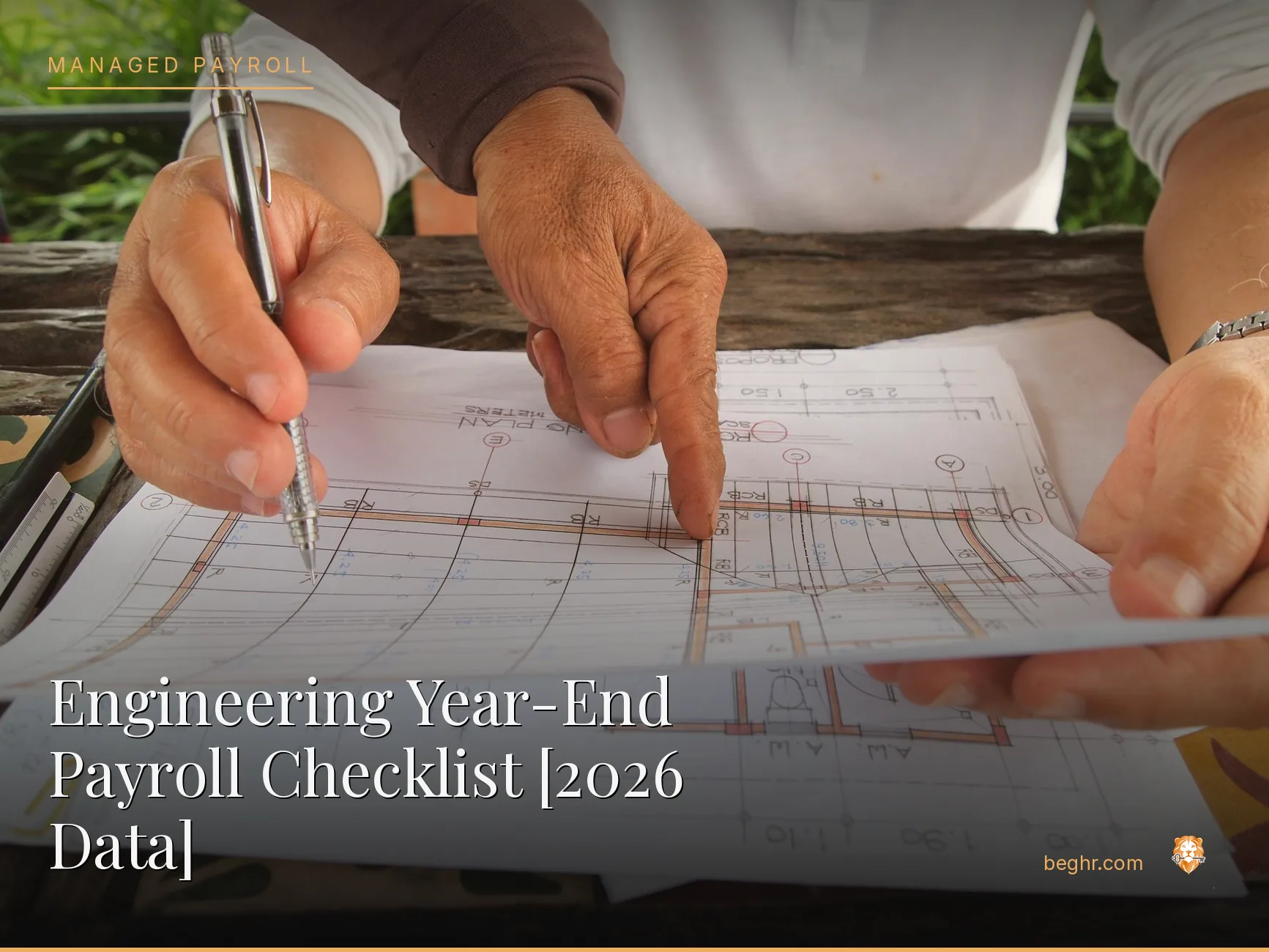 Engineers reviewing technical drawings in a modern office