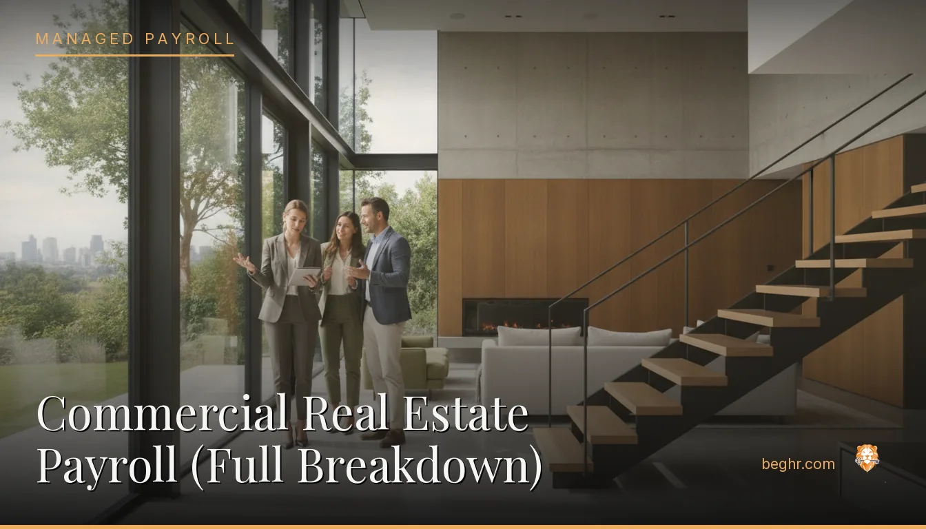 A real estate agent showing a modern home to clients