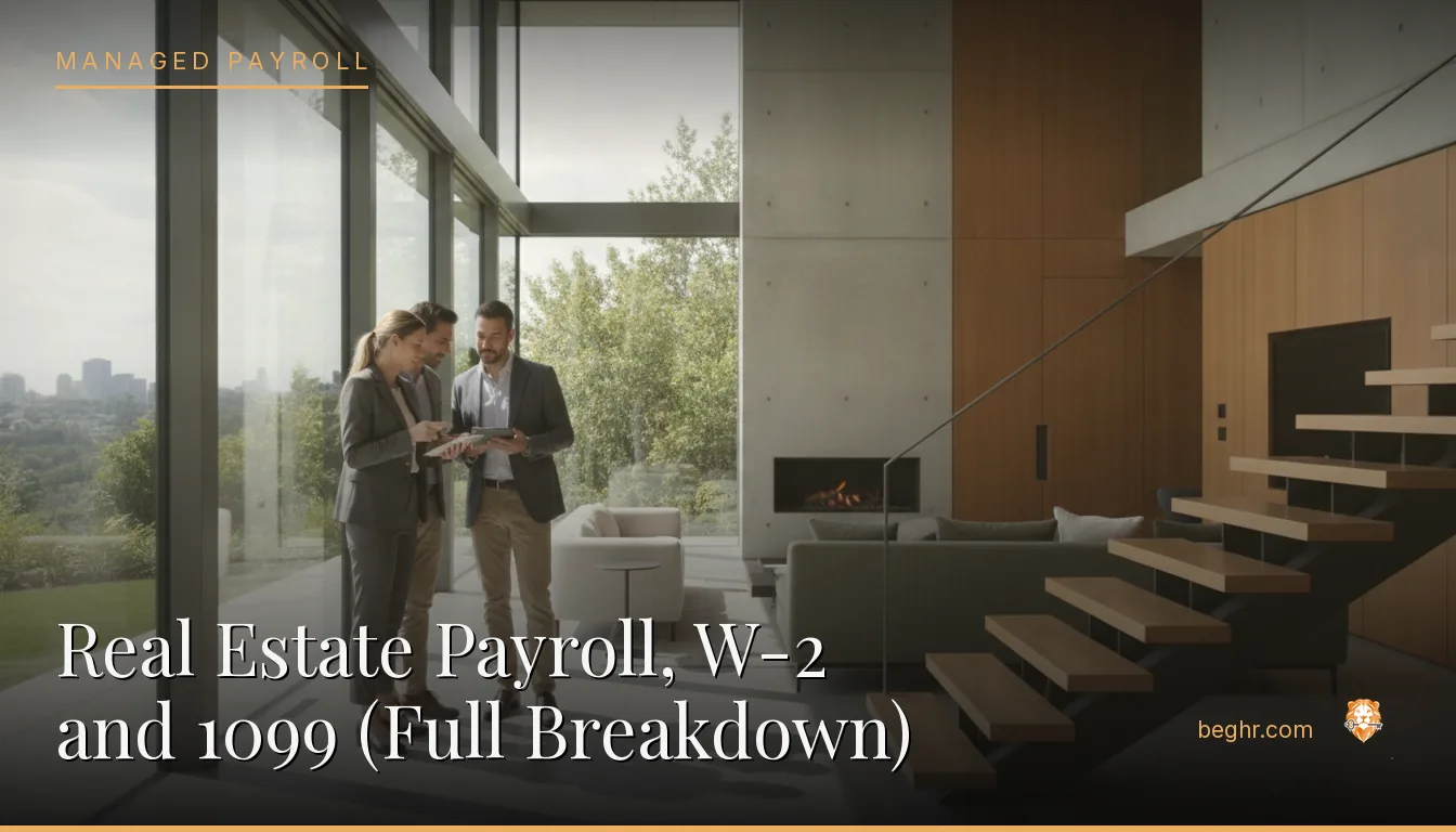 A real estate agent showing a modern home to clients