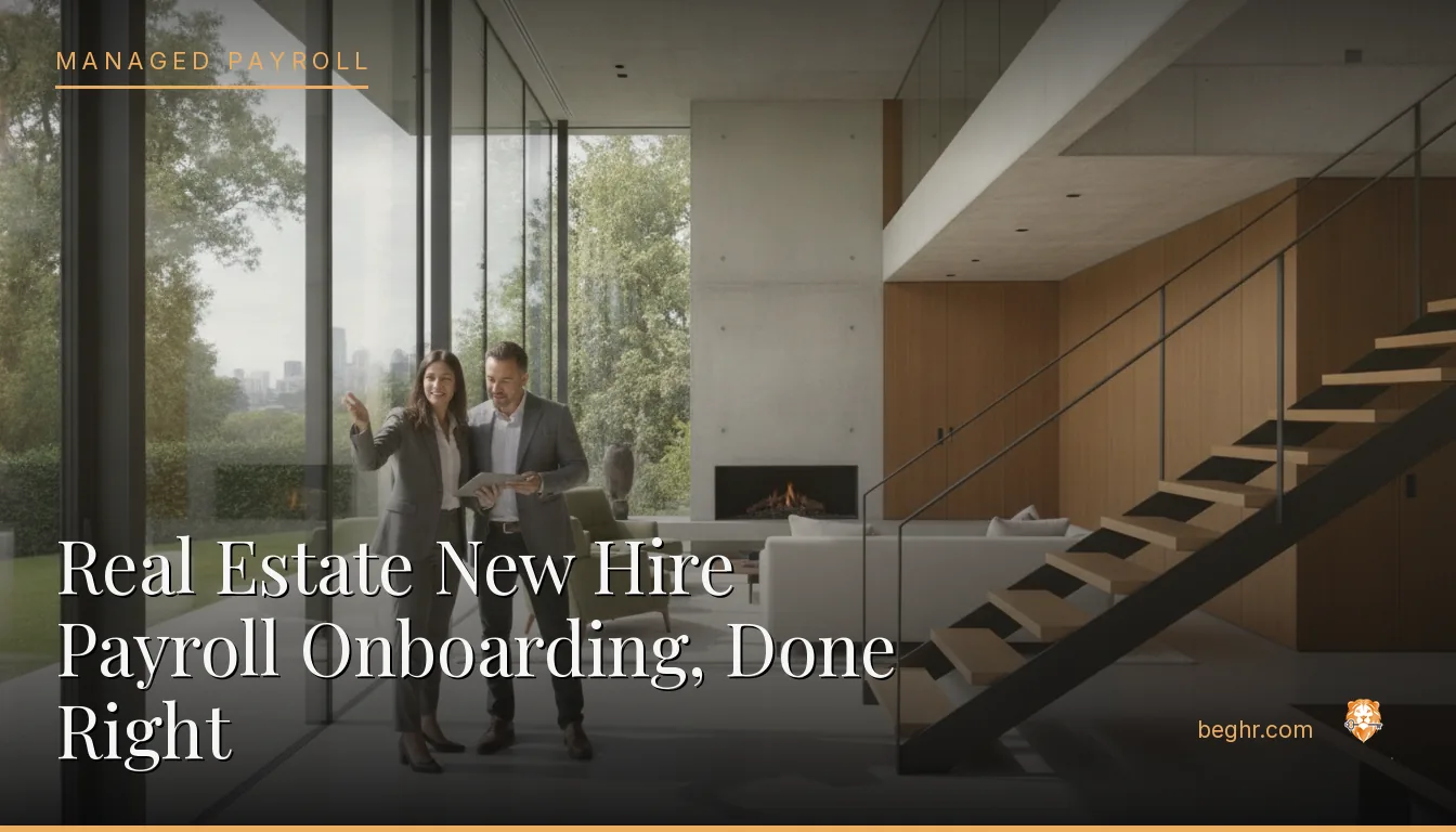 A real estate agent showing a modern home to clients