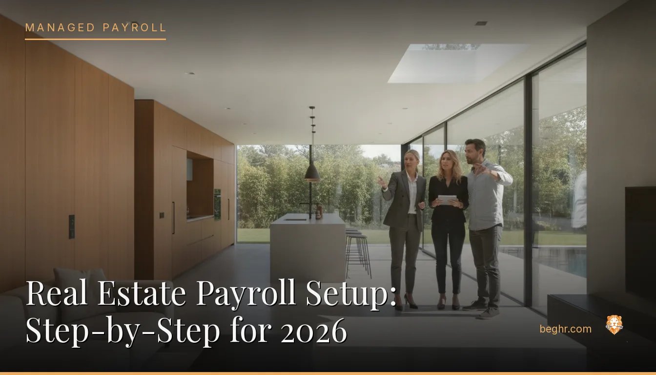 A real estate agent showing a modern home to clients