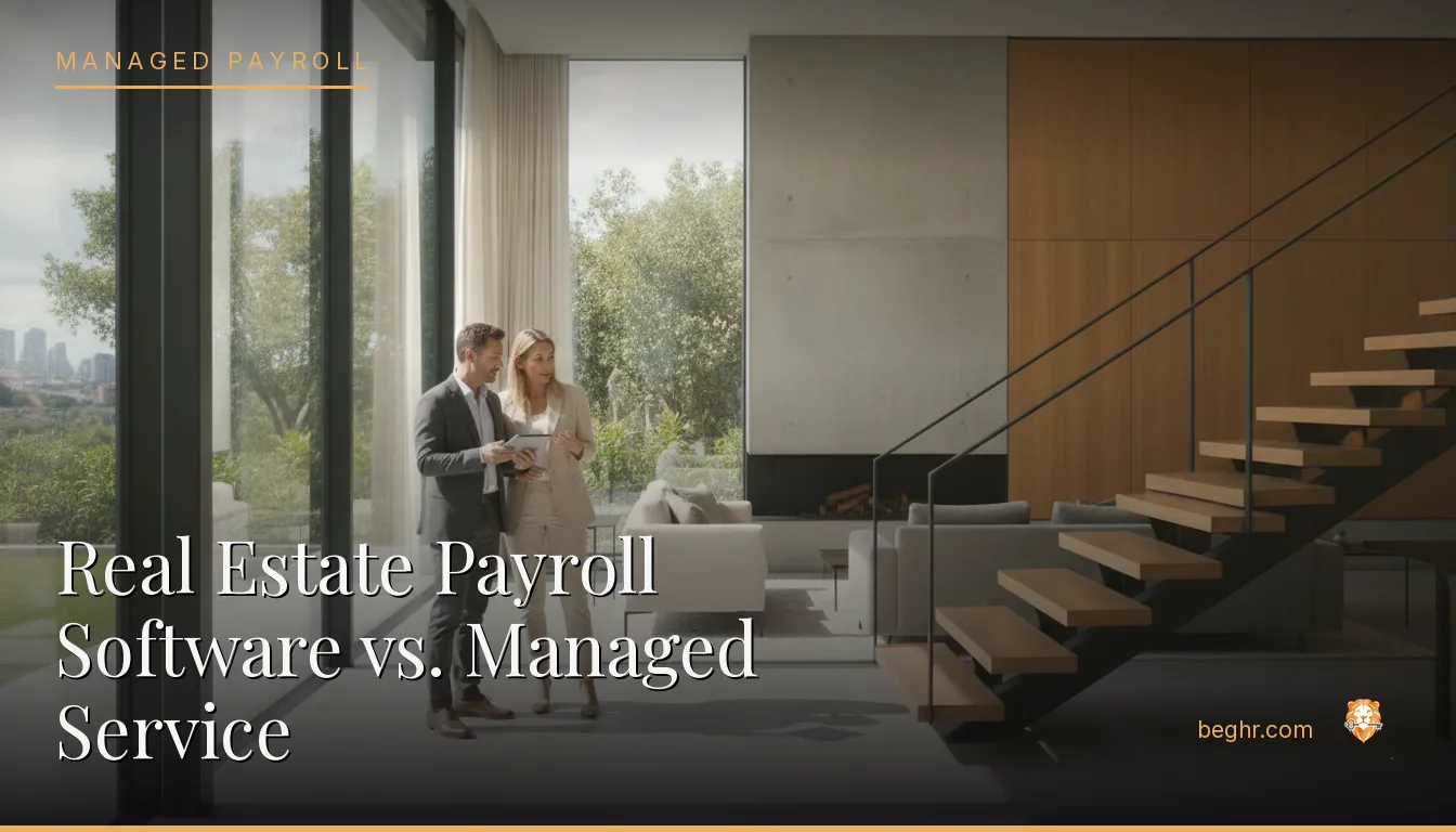 A real estate agent showing a modern home to clients