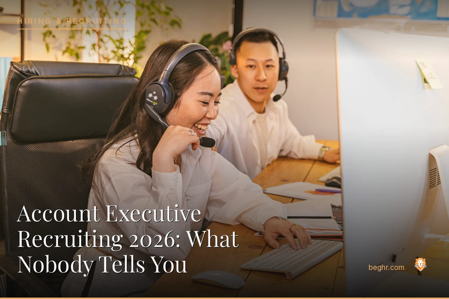 A sales team on calls and reviewing a pipeline in a modern office