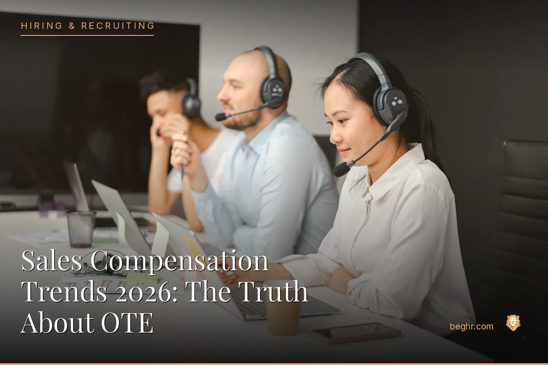 A sales team on calls and reviewing a pipeline in a modern office