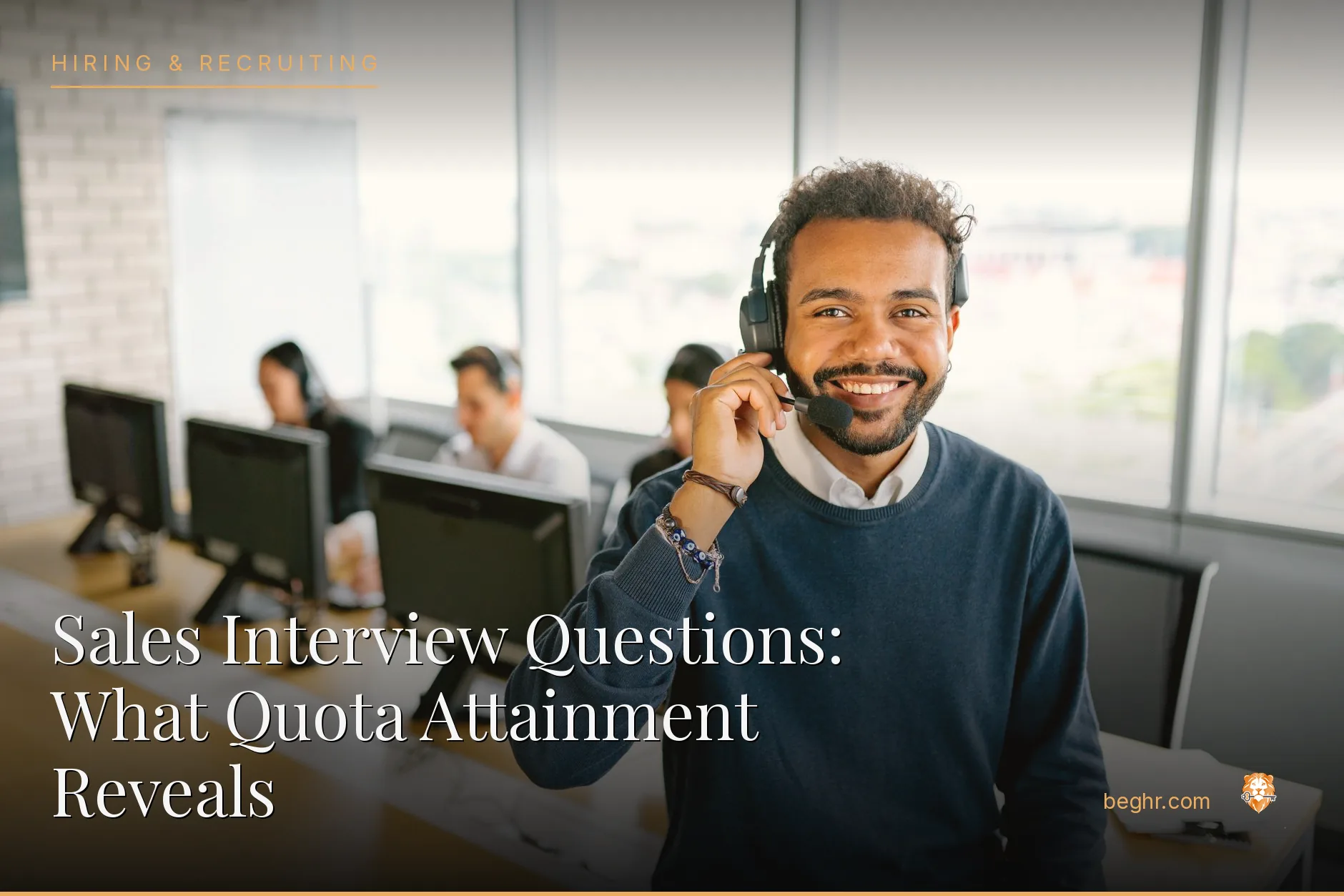 A sales team on calls and reviewing a pipeline in a modern office